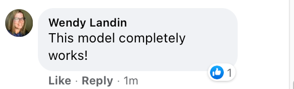 Wendy Landin, commenting: &ldquo;This model completely works!&rdquo;